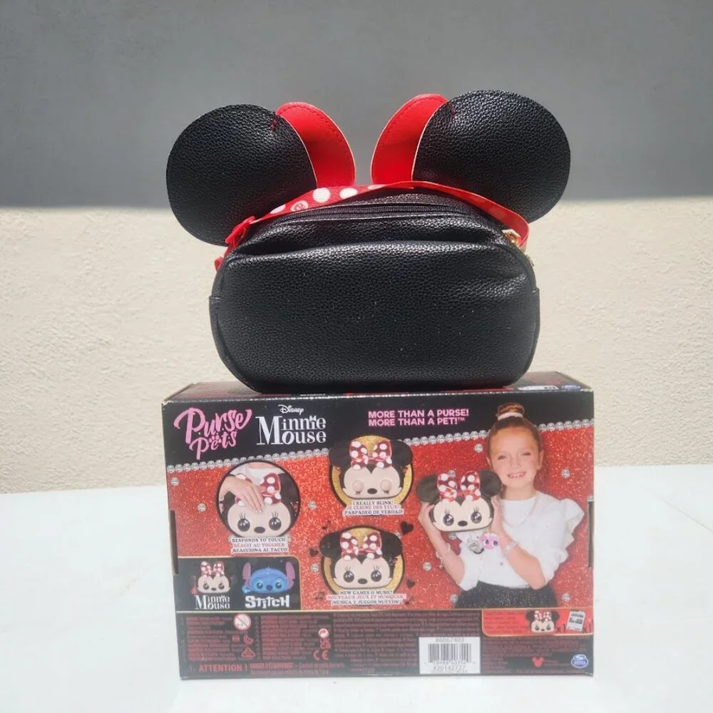 NEW Disney Minnie Mouse Purse Pets Interactive Toy Plush Shoulder Bag Crossbody